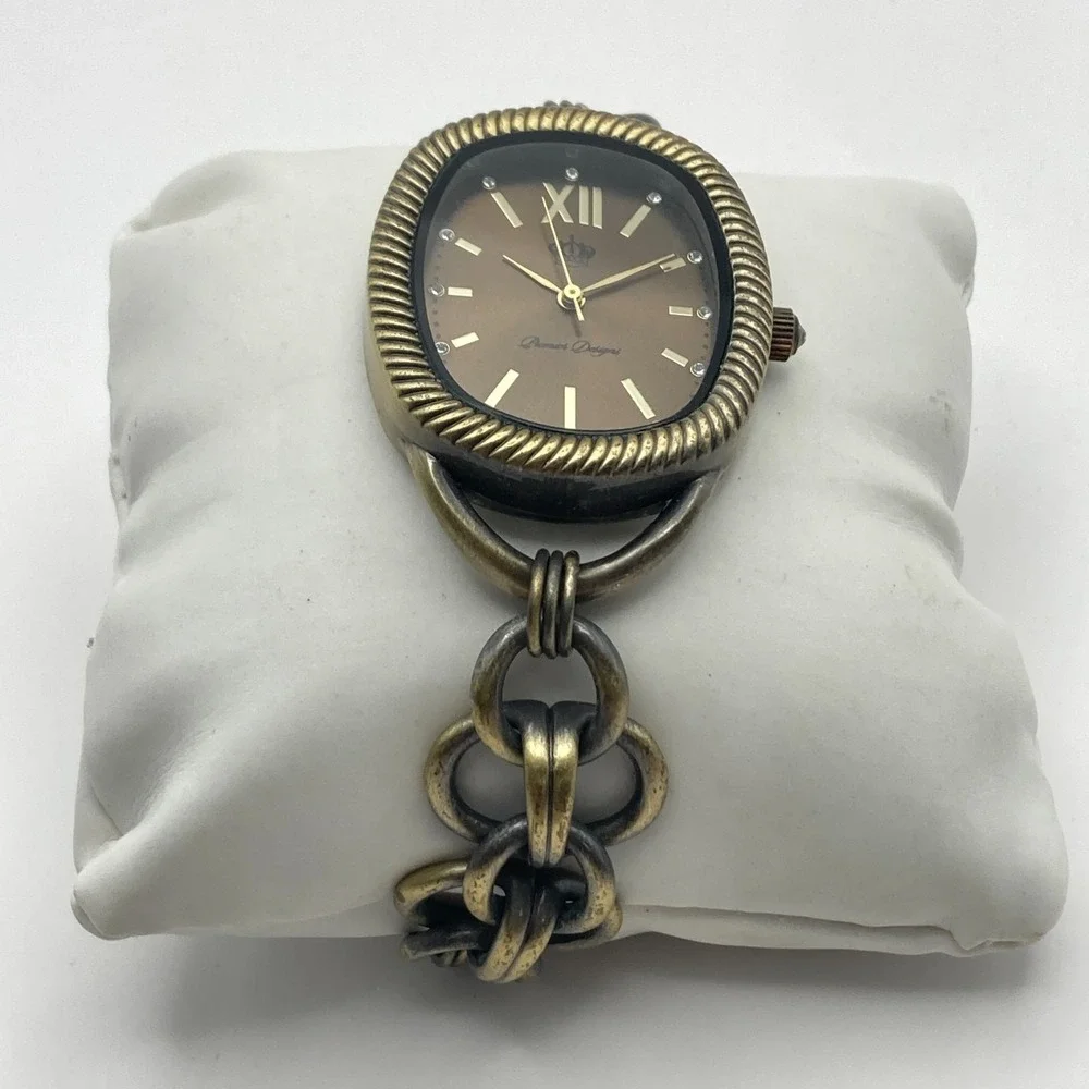 Premier Designs Women's Watch 34mm Brass Tone Toggle Clasp Autumn New Battery 7